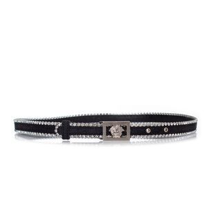 Gianni Versace canvas medusa belt with strass